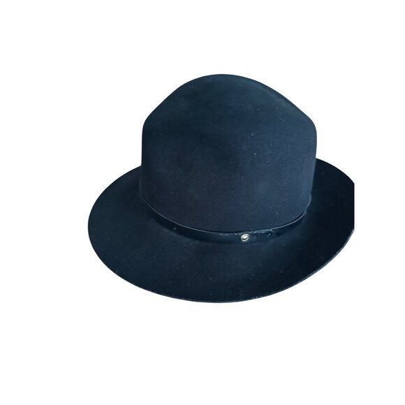Rag & Bone Black Floppy Wool Fedora Hat Size 30/ L Stylish Chic - Picture 2 of 14